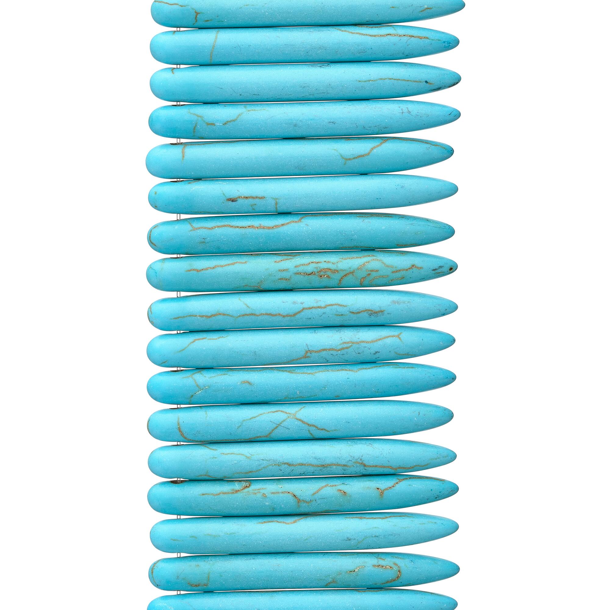 Reconstituted Turquoise Spike Beads, 40mm by Bead Landing™